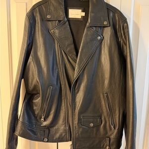 Topman Black Leather Jacket